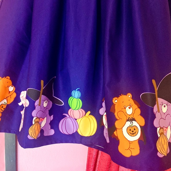 Unique Vintage Halloween CareBear Skirt Purple Mid-Length Women’s Medium - Picture 6 of 8